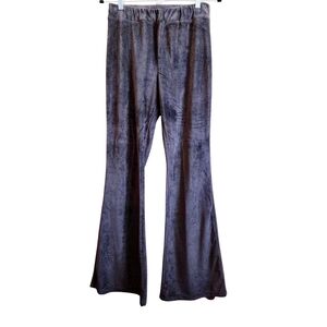 Brown Stretch Velvet Corduroy Flare Pants
